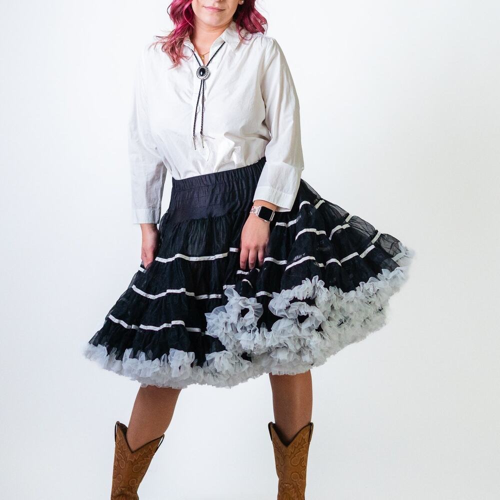 Vintage 70's Western Puffy Tulle Cowgirl Skirt Tutu - Picture 2 of 13
